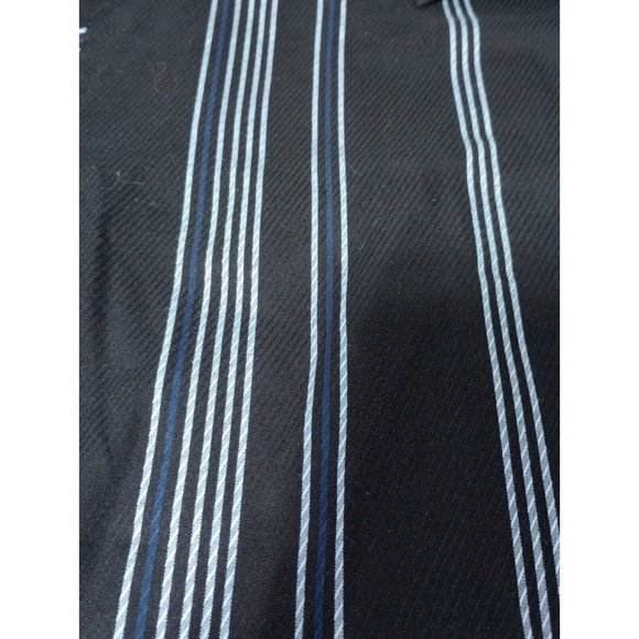 PLAYA GRANDE Button Down Long Sleeve Black Shirt Stripe Blue Size Medium Cotton - Picture 8 of 8